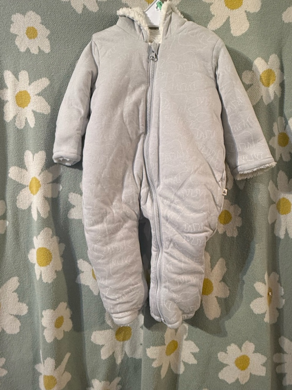 GAP Baby Light Gray Fleece Hooded One-Piece